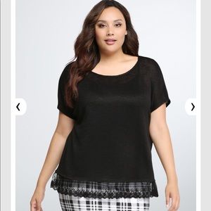 Torrid Knit Lace Ruffle Top